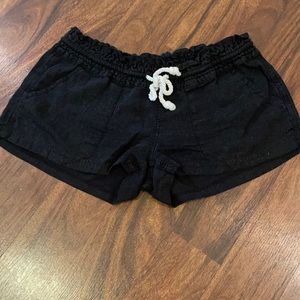 Roxy black linen shorts